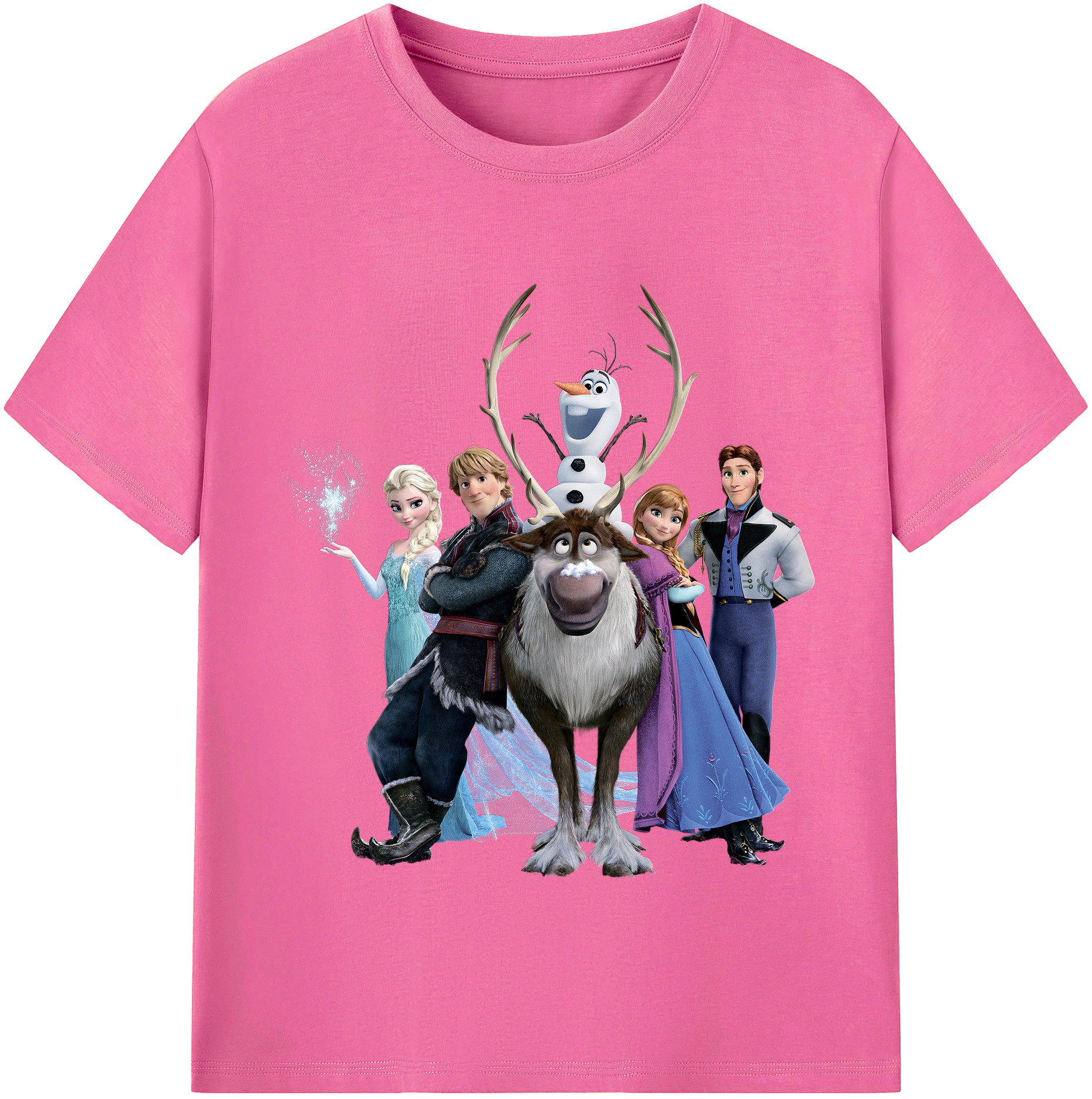 （画像用） アナと雪の女王 アンナ エルサ Frozen Anna Elsa レディースカジュアルプリントTシャツ（綿100％）